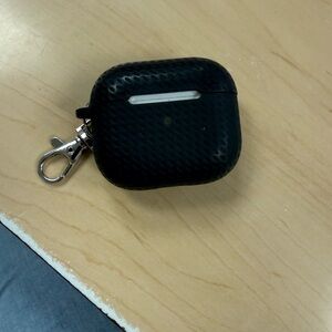 Black Textured AirPods Case with Clip and AirPods 3rd generation